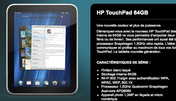 HP giới thiệu TouchPad phiên bản 64GB, giá 860USD